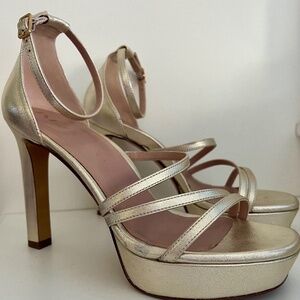 Inez Soft Gold Platform Heels Size 9